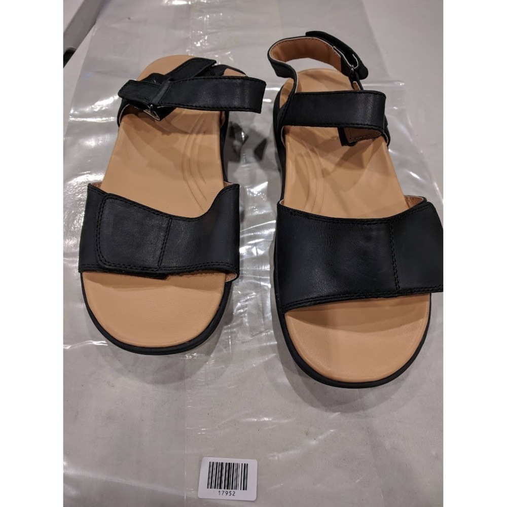 Strole Women Flip Flops Corfu Black Arch Support Size 9